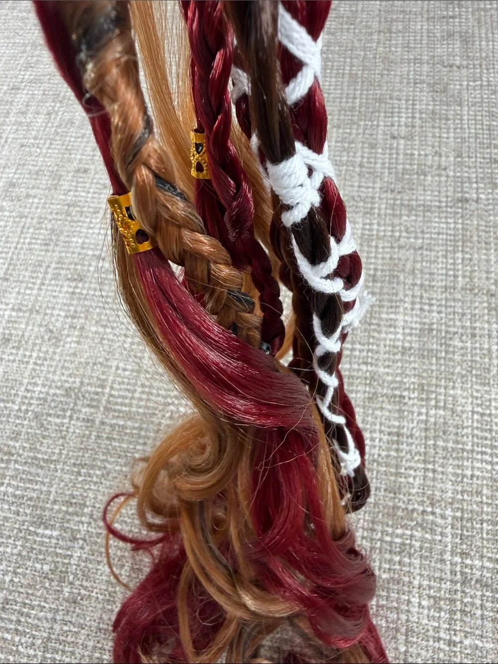 Boho Braided Clip-In Hair Extensions - Burgundy & Light Brown